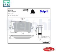 Genuine Delphi LP2106 Rear Brake Pads Set with Bolts Fits Audi A4 A5 Q5