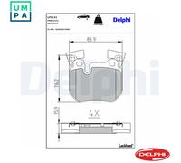 DELPHI LP2121 Brake pad set
