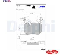 DELPHI LP2121 Brake pad set