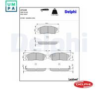 Brake pads Low-Metallic LP2184 DELPHI for NISSAN ALMERA Mk II