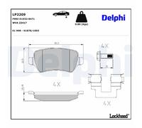 BRAKE PAD SET, DISC BRAKE LP2209