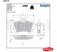 BRAKE PAD SET DISC BRAKE LP2254 FOR AUDI AKG/ABZ 4.2L 8cyl A8