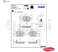 DELPHI LP2761 Brake Pad Set Rear Replacement Fits Fiat Panda Panda Van