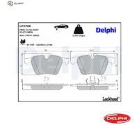 Delphi Brake Pads Set Front With Anti-Squeak Plate Fits Jaguar F-Type XF XJ
