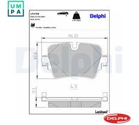 Rear Disc Brake Brake Pad Set Delphi LP2768 Fits Jaguar F-Type XJ Braking System