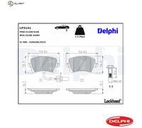 Delphi LP3141 Brake Pads Set Rear With Anti-Squeak Plate Fits Audi A5 Q3