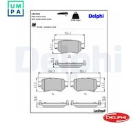 Rear Disc Brake Brake Pad Set Delphi LP3234 Fits Mazda 6 Braking System