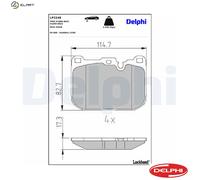 Delphi Brake Pads Front W/O Anti-Squeak Plate For BMW 2 Series 3 Series 4 Series