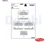 Delphi Brake Pad Set LP3285LC - Disc Brake for Nissan NV200 / Evalia (1.5L 4cyl)