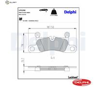Brake pads Low-Metallic LP3298 DELPHI for PORSCHE 911 911 Convertible 911 Targa