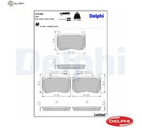 Front Disc Brake Brake Pad Set Delphi LP3380 Fits Alfa Romeo Giulia