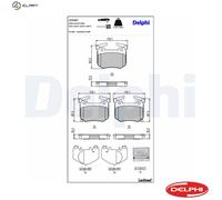 Rear Disc Brake Brake Pad Set Delphi LP3397 Fits Kia Stinger Braking System