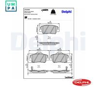 Brake pads Low-Metallic LP3499 DELPHI for KIA HYUNDAI