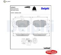 Brake pads Low-Metallic LP3572 DELPHI for MERCEDES-BENZ GLE