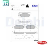 DELPHI LP3613 Brake pad set