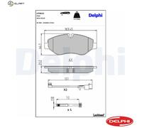 Front Disc Brake Brake Pad Set Delphi LP3621 Fits Iveco Daily Braking System