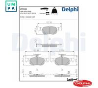 Delphi Brake Pads Front With Anti-Squeak Plate Fits Ford Mustang Mazda 3 CX-30