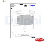 Delphi LP3642 Brake Pads Set Front With Anti-Squeak Plate Fits Mercedes-Benz GLC