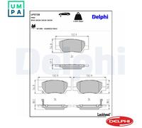 Brake pads Low-Metallic LP3726 DELPHI for HYUNDAI i10 III