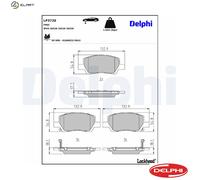 Brake pads Low-Metallic LP3726 DELPHI for HYUNDAI i10 III