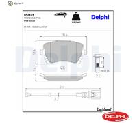 Disc Brake Brake Pad Set Delphi LP3824 Fits Bentley Continental Flying Spur