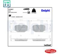 Delphi Brake Pads Set Rear With Anti-Squeak Plate Fits Mercedes-Benz C-Class