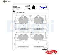 Delphi Brake Pads Set Rear With Anti-Squeak Plate Fits Jaguar F-Pace Land Rover