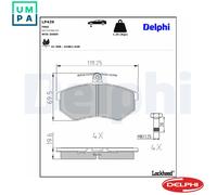 Brake pads Low-Metallic LP429 DELPHI for AUDI VW SEAT GEELY