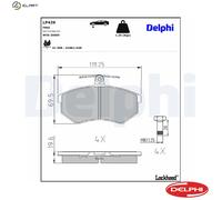 Brake pads Low-Metallic LP429 DELPHI for AUDI VW SEAT GEELY