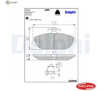 Brake pads Low-Metallic LP437 DELPHI for VOLVO 740 760 740 Kombi 760 Kombi 940