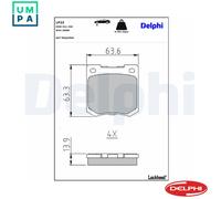 Disc Brake Brake Pad Set Delphi LP45 Fits Ford LDV Rover Triumph Transit Sherpa