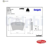 BRAKE PAD SET DISC BRAKE LP451 FOR AUDI 100/5000 V8 200 COUPE 4B/PH/SH 1.8L 5cyl