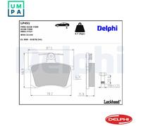 Disc Brake Brake Pad Set Delphi LP451 Fits Alfa Romeo Audi Fiat Lancia Seat VW