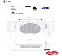 Delphi Brake Pad Set LP491 - Low-Metallic Disc Brake for Renault Clio/Super 5/Twingo I/Lutecia I