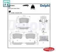 Delphi LP5038EV Brake Pads Set Rear With Anti-Squeak Plate Fits Renault Zoe