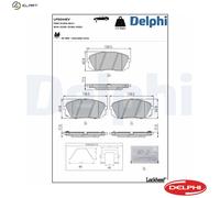 Delphi Brake Pads Front With Anti-Squeak Plate Fits Hyundai Kona Kia Niro Soul