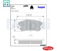 Disc Brake Brake Pad Set Delphi LP509 Fits Autobianchi Fiat Seat Y10 Uno Fura