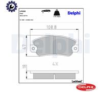 Disc Brake Brake Pad Set Delphi LP509 Fits Autobianchi Fiat Seat Y10 Uno Fura