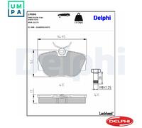 DELPHI LP596 Brake pad set
