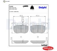 Disc Brake Brake Pad Set Delphi LP599 Fits Carbodies Land Rover FX Fairway