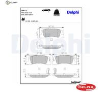 Brake pads Low-Metallic LP611 DELPHI for TOYOTA LEXUS