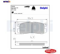 Brake pads Low-Metallic LP624 DELPHI for MAZDA FORD USA