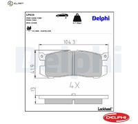 Brake pads Low-Metallic LP624 DELPHI for MAZDA FORD USA