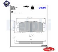 Brake pads Low-Metallic LP624 DELPHI for MAZDA FORD USA