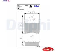 DELPHI LP655 Brake pad set
