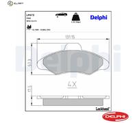 Delphi Brake Pads LP673 Low-Metallic for Ford Escort Mk VI/VII Orion III Rural/Turnier/Clipper 1.4L