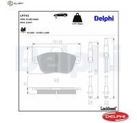 BRAKE PAD SET DISC BRAKE LP741 FOR PEUGEOT P8C /PHZ 2.1L P9A 2.1L THY 2.4L 4cyl