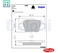 Brake pads Organic LP780 DELPHI for NISSAN MICRA II