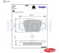 Brake pads Organic LP780 DELPHI for NISSAN MICRA II