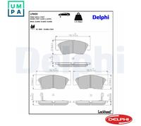 Delphi Brake Pads Front Without Anti-Squeak Plate Fits Honda Civic Civic Del Sol